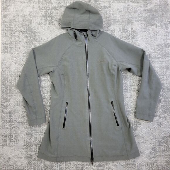 Columbia Jacket Women's XL Gray Hood Omni Heat Dusk 2 Dawk Rain Wind Long Warm - Picture 2 of 14